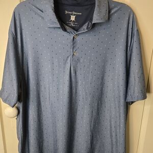 Hickey Freeman Sky Blue Polo with Dot Design